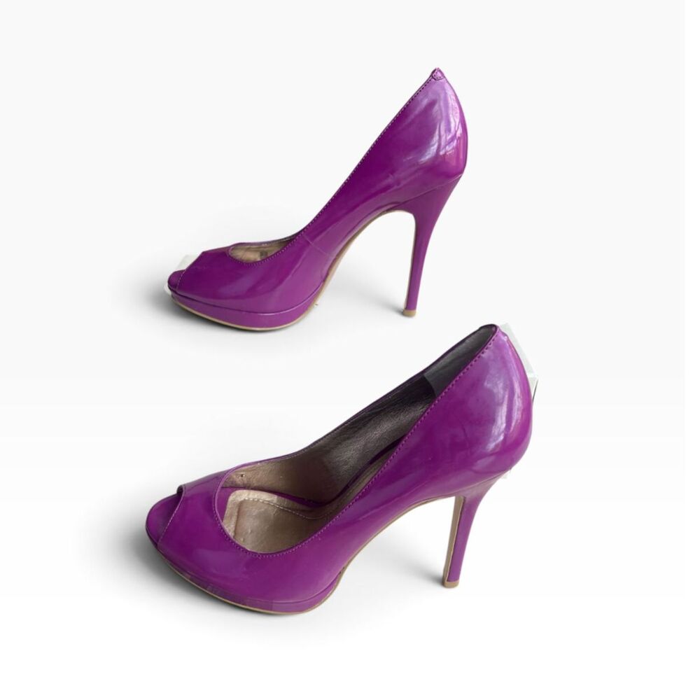 BCBGeneration JUX Magenta Patent Peep Toe Platform Pumps Womens Size 8M